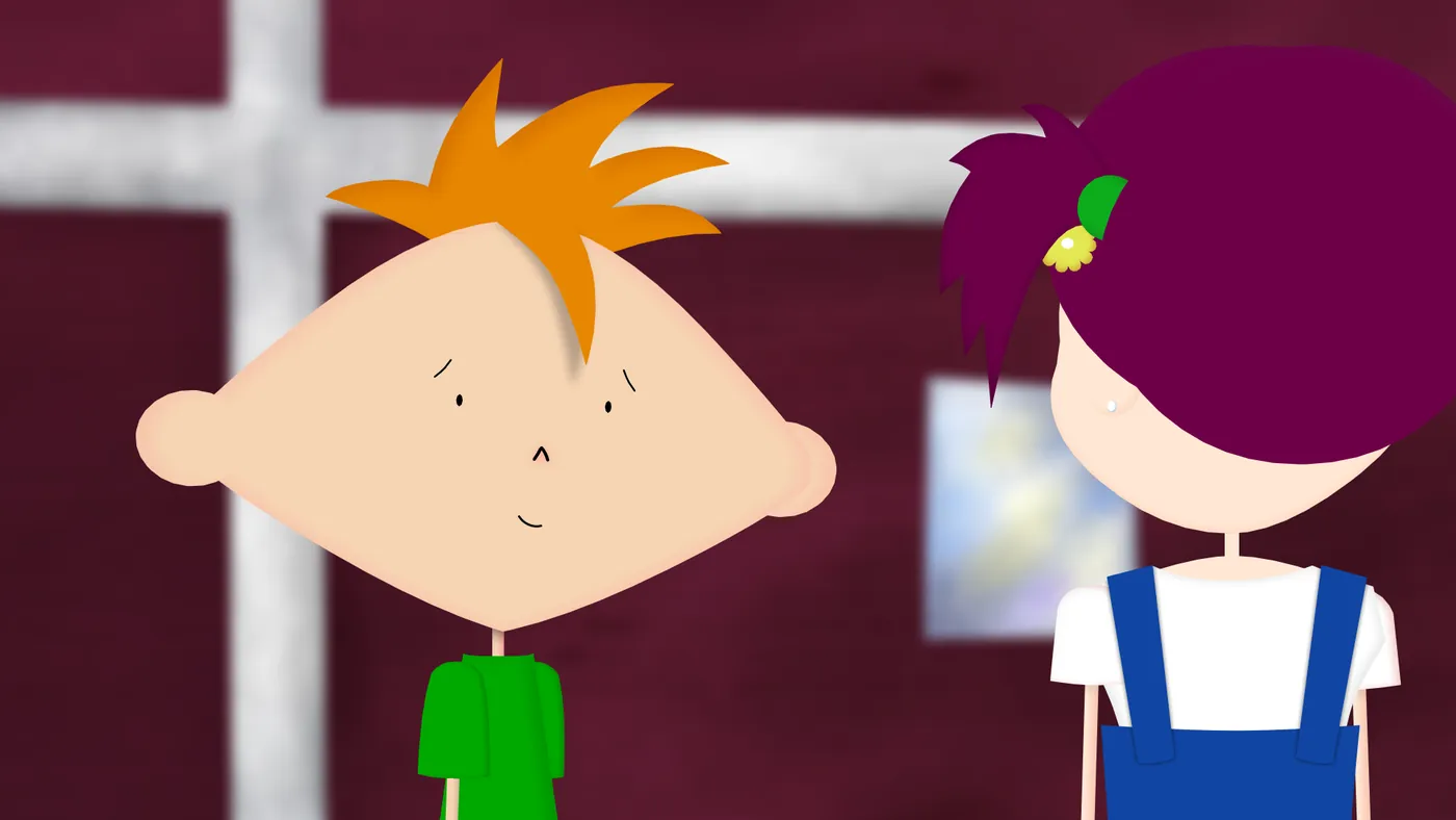 A girl and the story's hero in conversation, license: Creative Commons Attribution-NonCommercial-NoDerivatives 4.0 International (CC BY-NC-ND 4.0), Jorge del Campo Andrade / 'Ladrón de Flores' short film